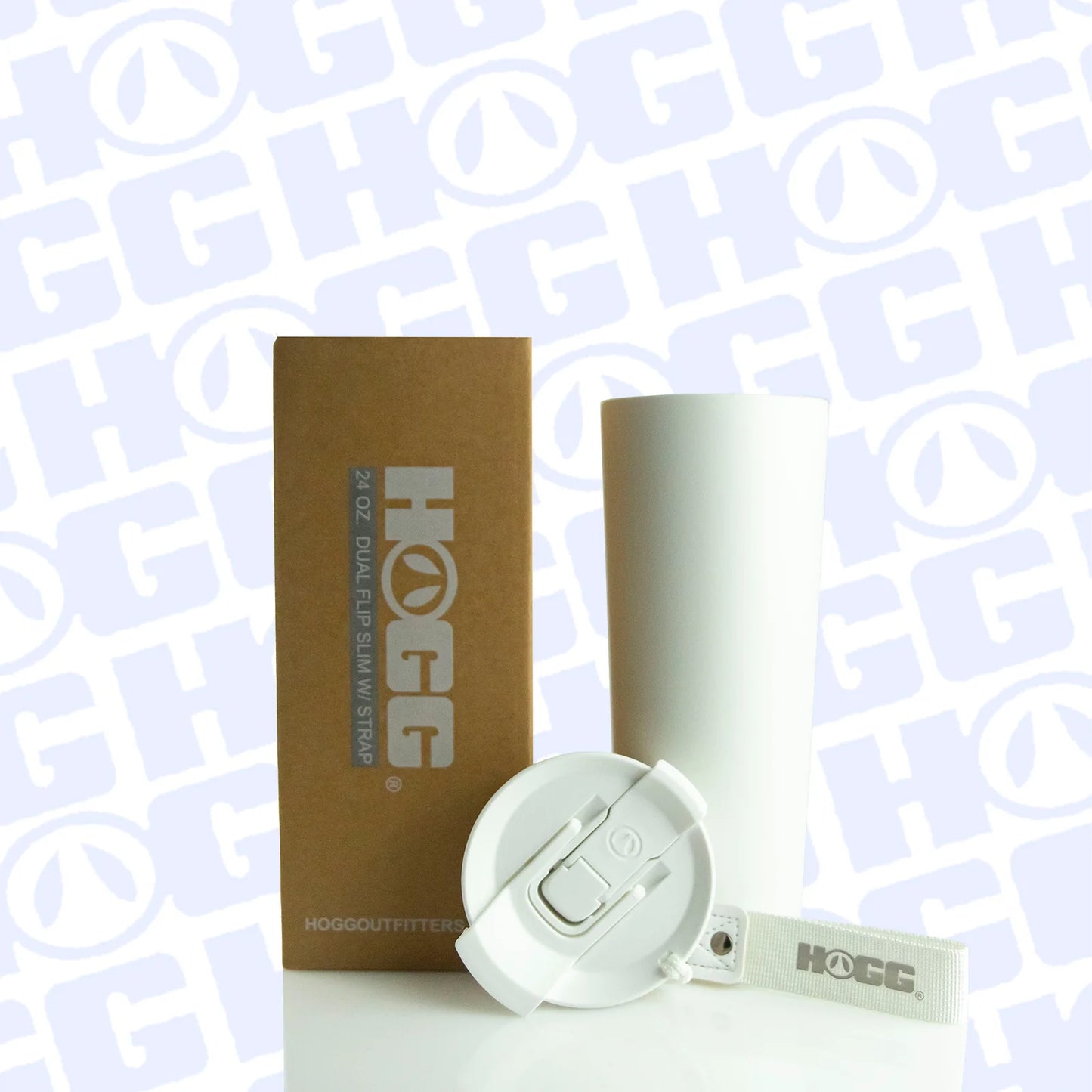 24oz Dual Flip with Strap WHITE