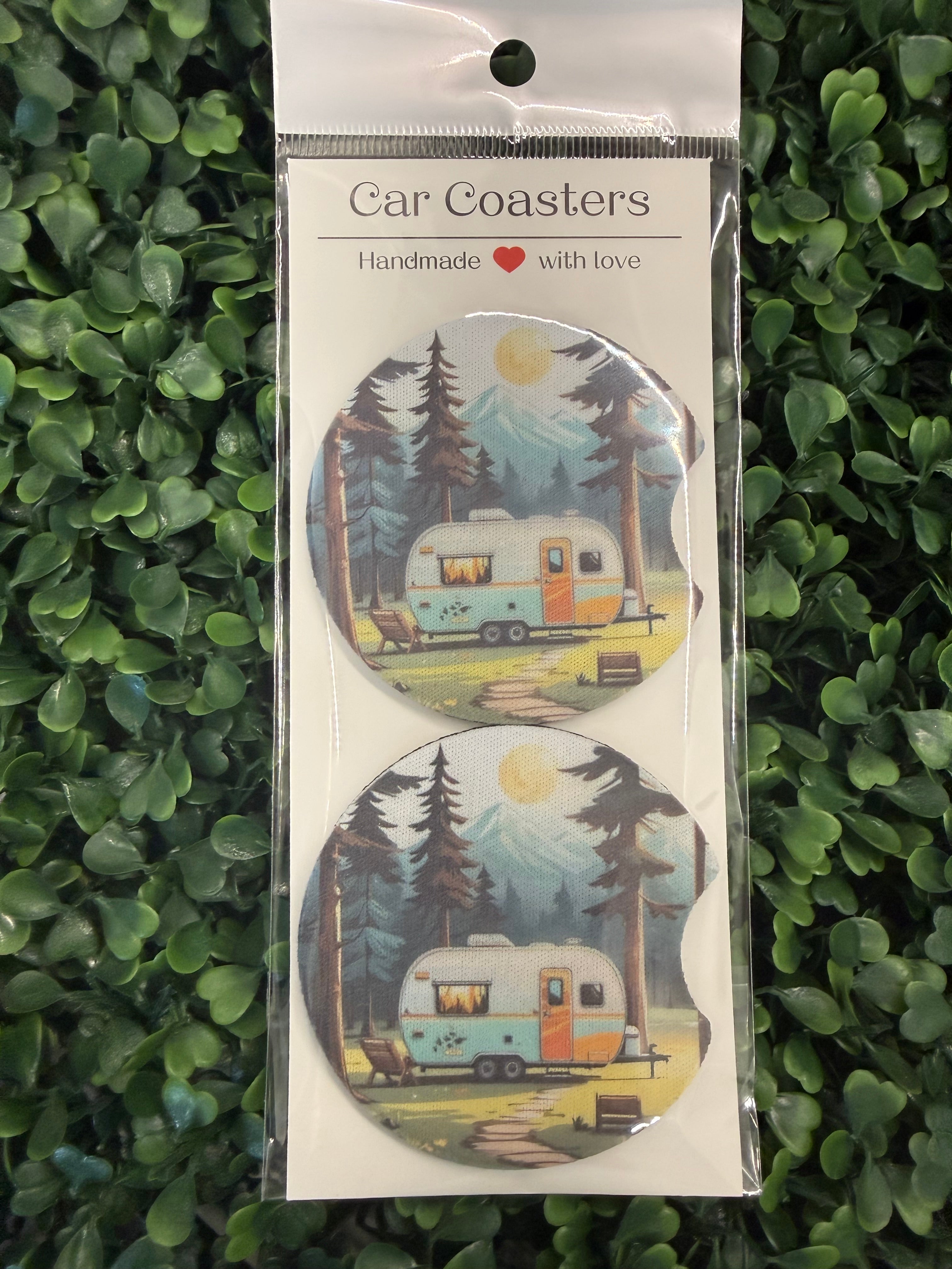 Camping Themed Car Coasters