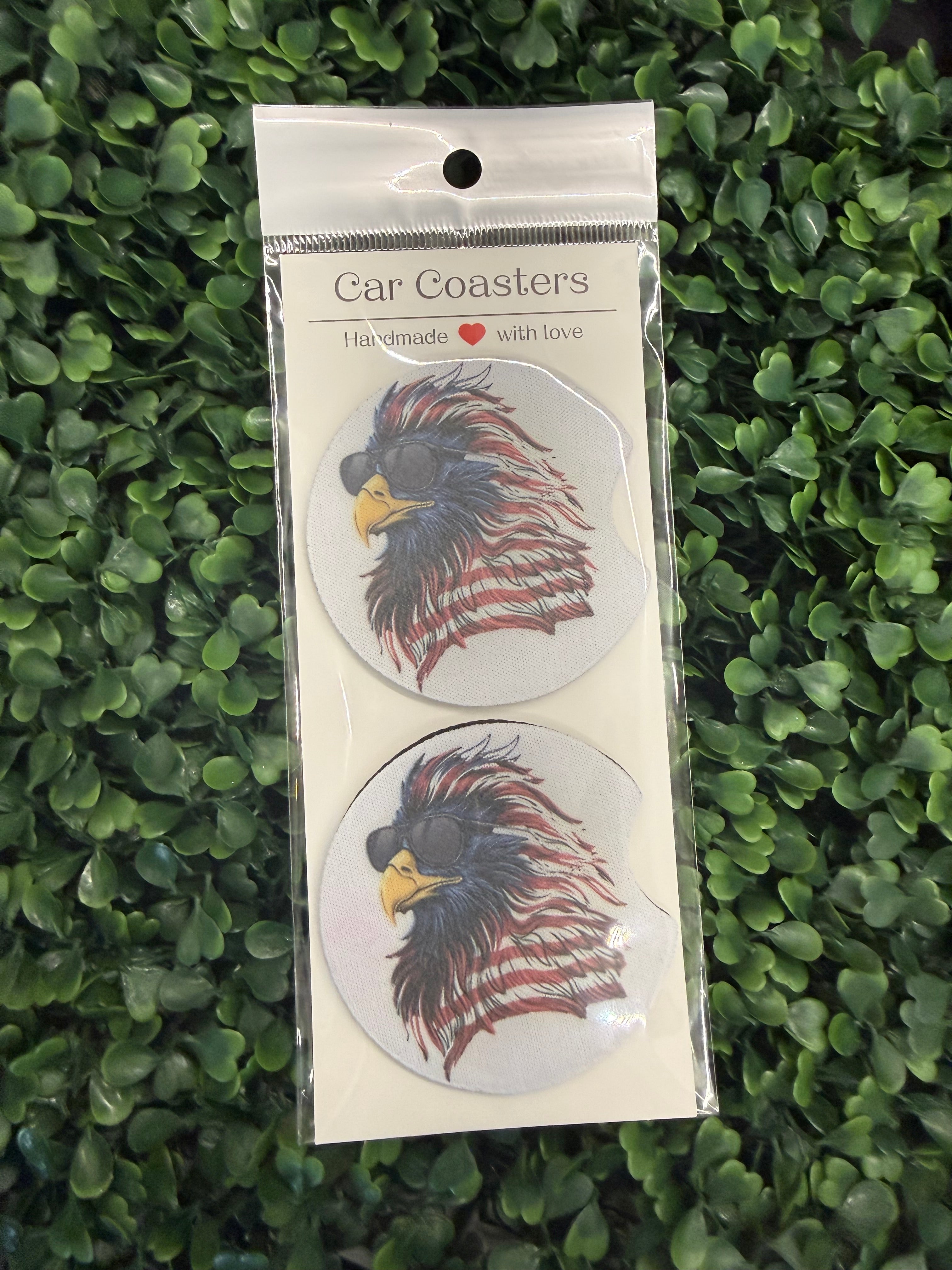 Eagle Flag Car Coasters