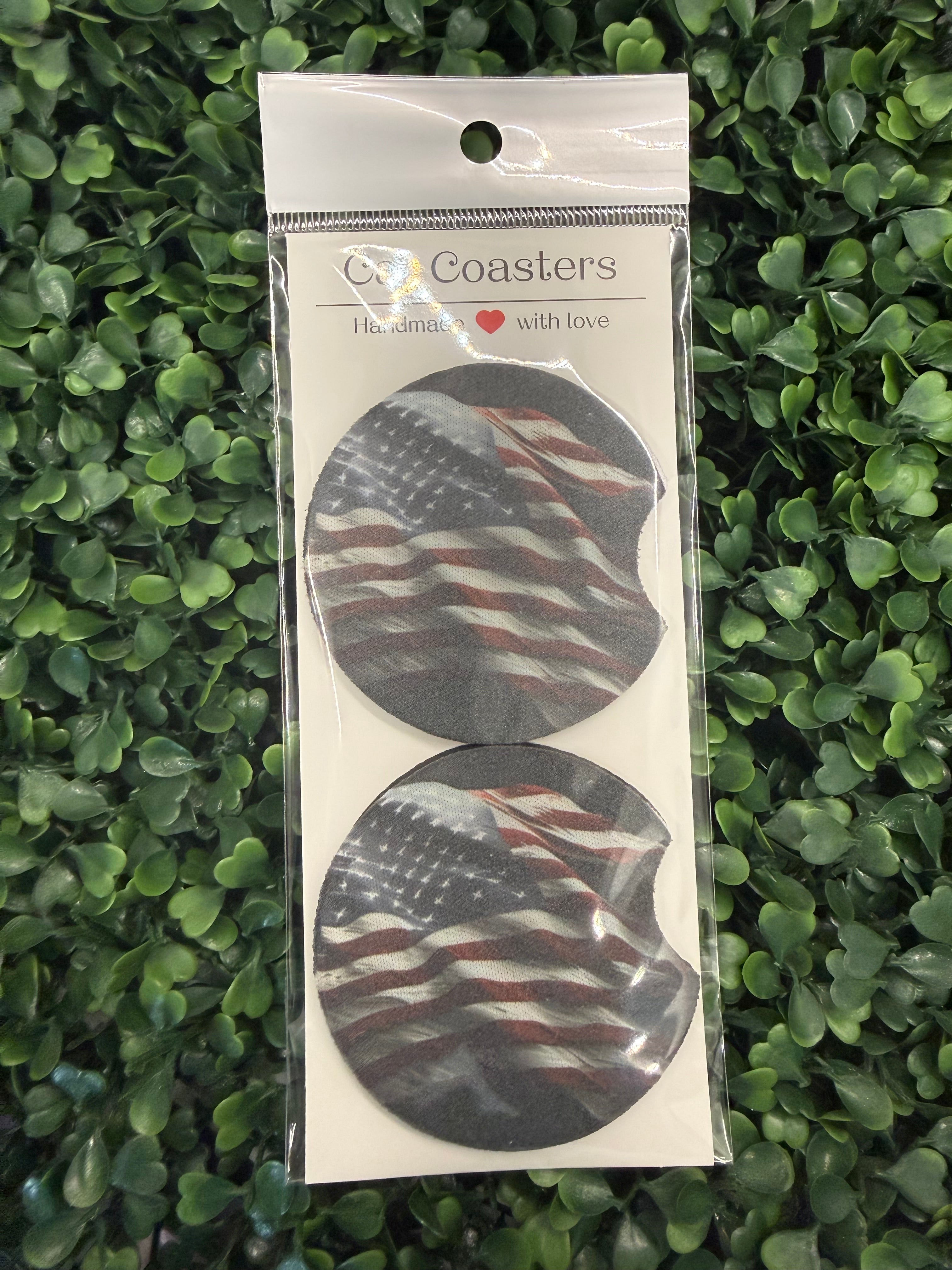 American Flag Car Coasters